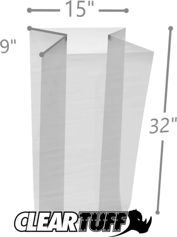 15 x 9 x 32 Gusseted Poly Bags 2 Mil