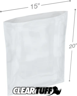 15" x 20" 2 Mil Flat Poly Bags