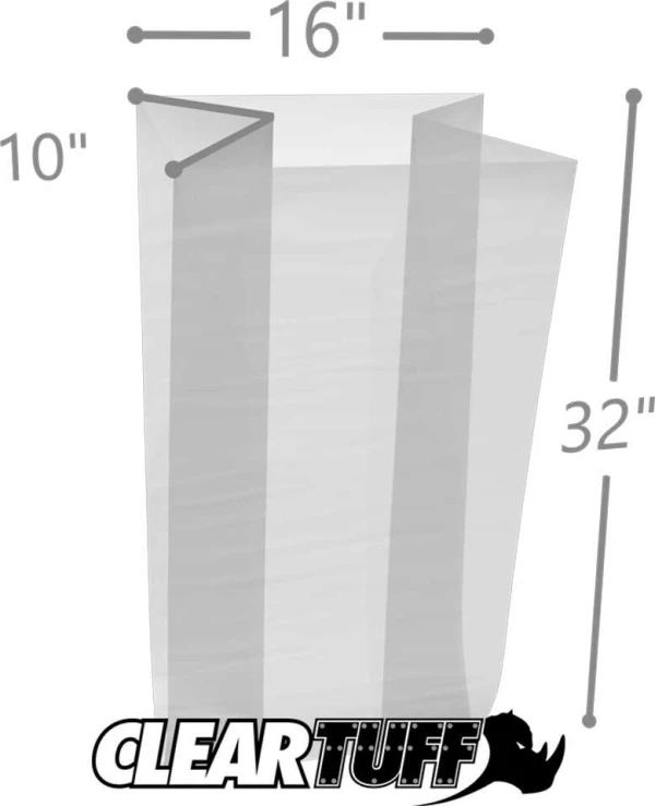 16 x 10 x 32 Gusseted Poly Bags 3 Mil
