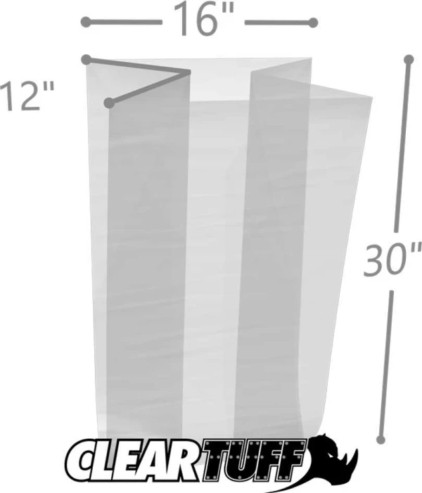 16 x 12 x 30 Gusseted Poly Bags 3 Mil