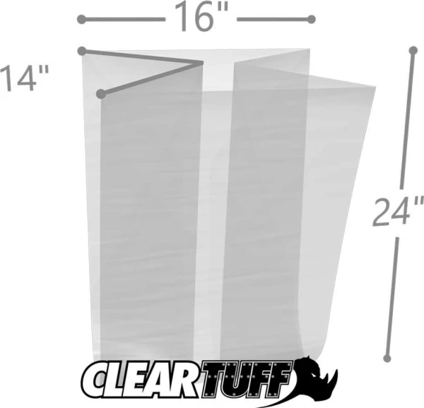 16 x 14 x 24 Gusseted Poly Bags 2 Mil