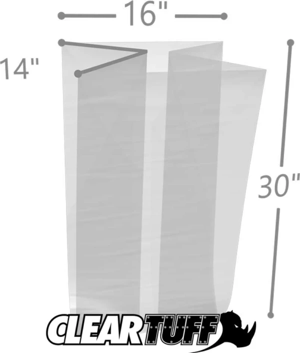 16 x 14 x 30 Gusseted Poly Bags 3 Mil
