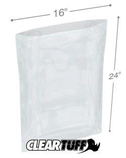 16" x 24" 3 Mil Flat Poly Bags