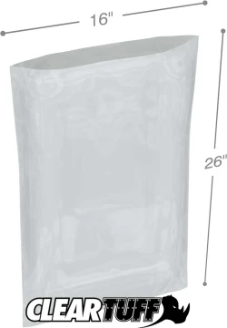 16" x 26" 2 Mil Flat Poly Bags