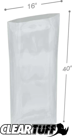 16" x 40" 2 Mil Flat Poly Bags