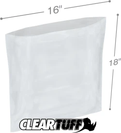 16" x 18" 2 Mil Flat Poly Bags