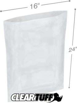 16" x 24" 2 Mil Flat Poly Bags