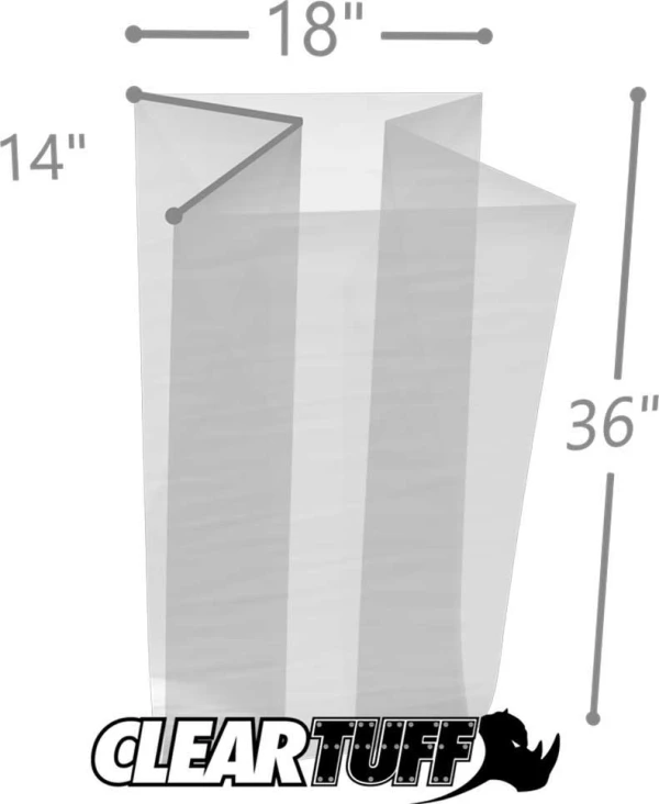 18 x 14 x 36 Gusseted Poly Bags 1.5 Mil