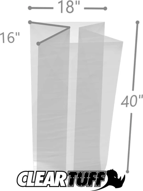 18 x 16 x 40 Gusseted Poly Bags 3 Mil