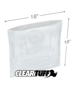 18" x 18" 4 Mil Flat Poly Bags
