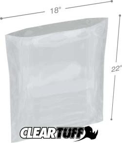 18" x 22" 2 Mil Flat Poly Bags