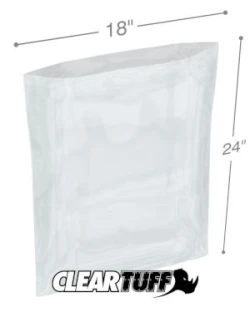 18" x 24" 1 Mil Flat Poly Bags