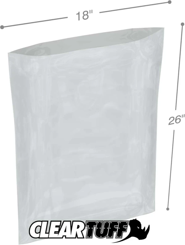 Clear 18 x 26 2 mil Poly Bags