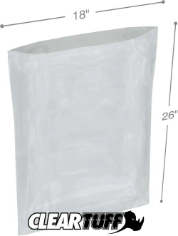 18" x 26" 2 Mil Flat Poly Bags