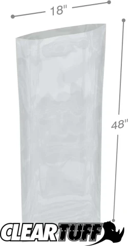 18" x 48" 3 Mil Flat Poly Bags