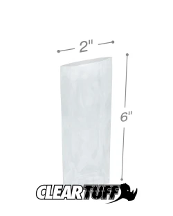 2" x 6" 4 Mil Flat Poly Bags