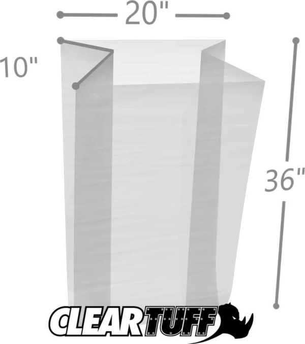 20 x 10 x 36 Gusseted Poly Bags 2 Mil