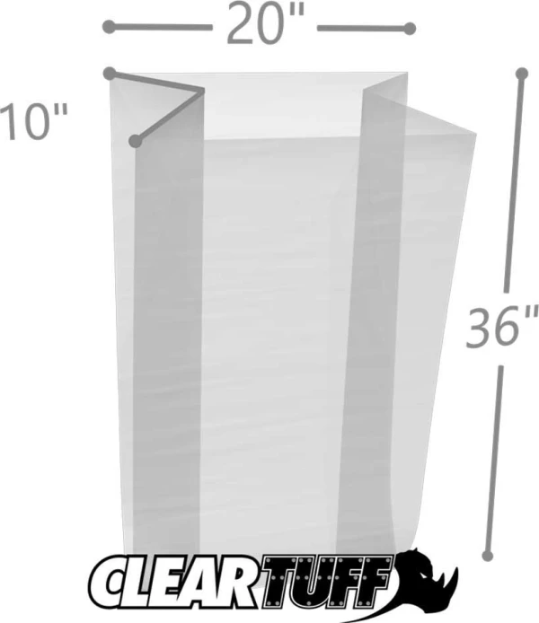 20 x 10 x 36 Gusseted Poly Bags 3 Mil