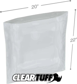 20" x 22" 2 Mil Flat Poly Bags