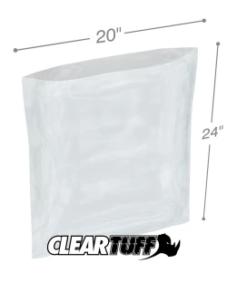 20" x 24" 4 Mil Flat Poly Bags