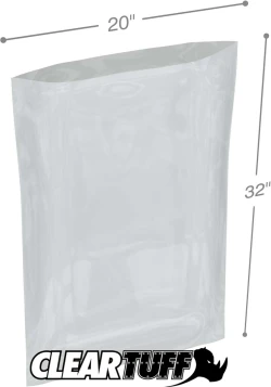 20" x 32" 2 Mil Flat Poly Bags