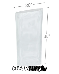 20" x 48" 4 Mil Flat Poly Bags