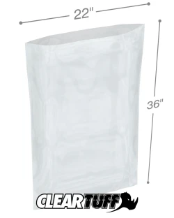 22" x 36" 2 Mil Flat Poly Bags