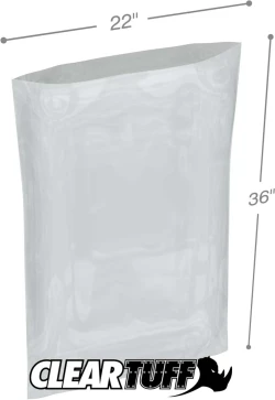 22" x 36" 6 Mil Flat Poly Bags