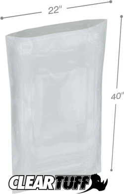 22" x 40" 6 Mil Flat Poly Bags
