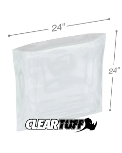 24" x 24" 2 Mil Flat Poly Bags