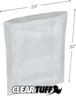 24" x 32" 2 Mil Flat Poly Bags