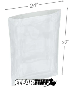 24" x 36" 1.5 Mil Flat Poly Bags