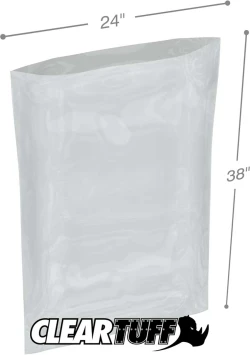 24" x 38" 3 Mil Flat Poly Bags