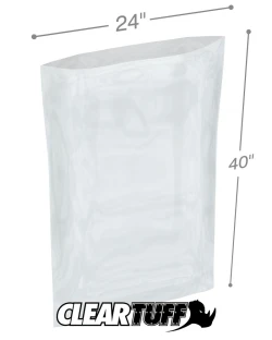 24" x 40" 4 Mil Flat Poly Bags