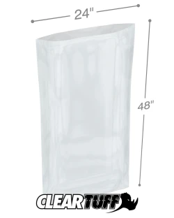 24" x 48" 2 Mil Flat Poly Bags