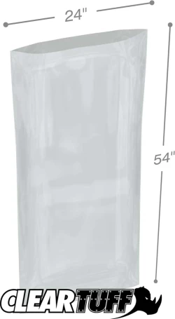 24" x 54" 2 Mil Flat Poly Bags