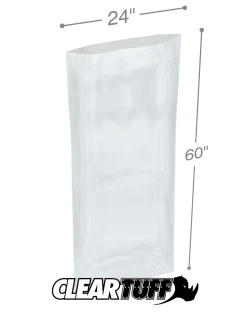 24" x 60" 6 Mil Flat Poly Bags