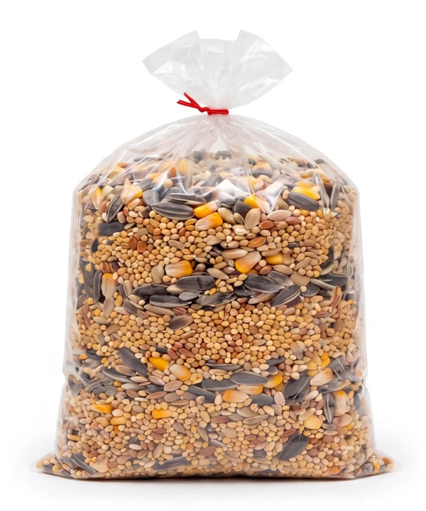 Bulk Birdseed Inside of 3 Mil 24 x 30 Poly Bags