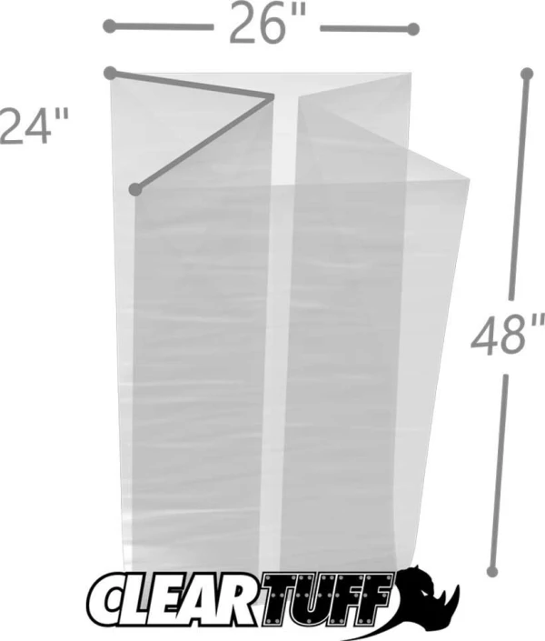 26 x 24 x 48 Gusseted Poly Bags 1.5 Mil