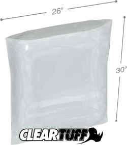 26" x 30" 2 Mil Flat Poly Bags