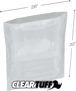 26" x 32" 2 Mil Flat Poly Bags