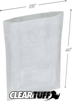 26" x 40" 2 Mil Flat Poly Bags