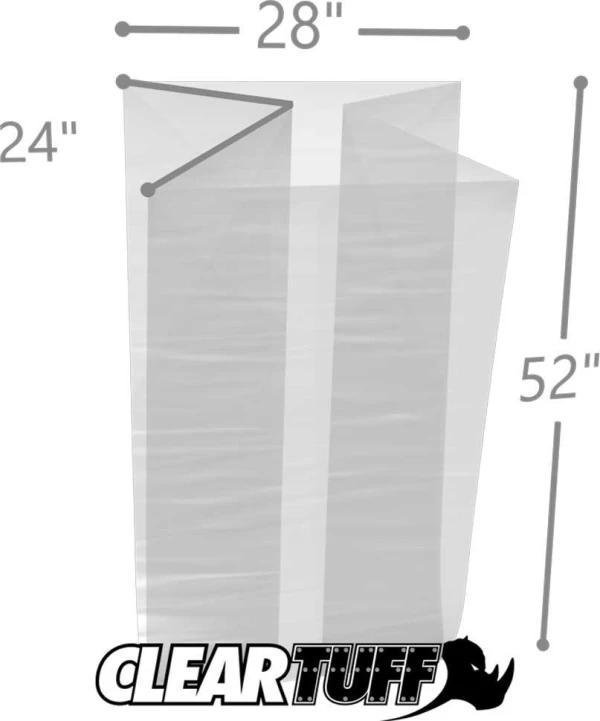 28 x 24 x 52 Gusseted Poly Bags 2 Mil