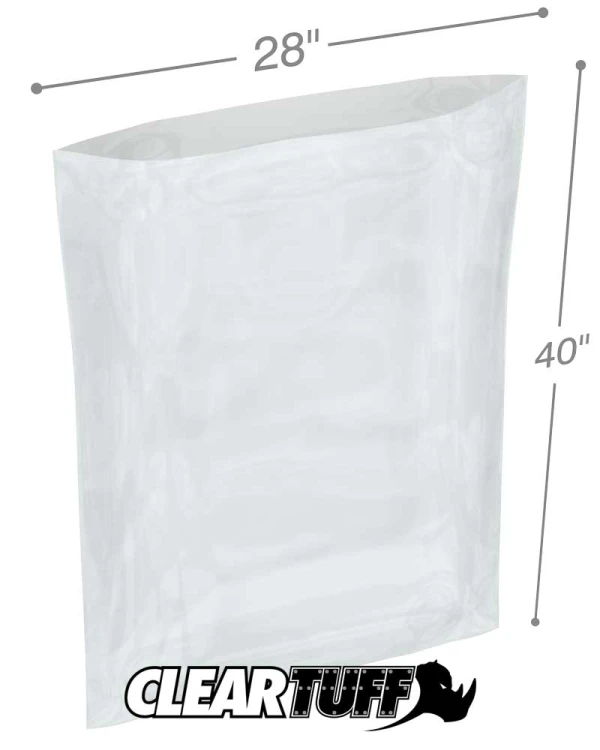 Clear 28 x 40 1.5 mil Poly Bags