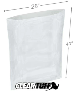 28" x 40" 1.5 Mil Flat Poly Bags