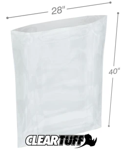 28" x 40" 2 Mil Flat Poly Bags
