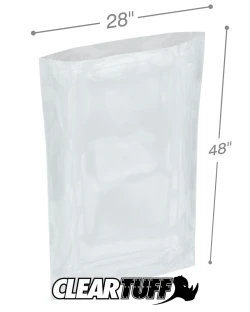 28" x 48" 2 Mil Flat Poly Bags