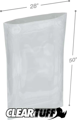 28" x 50" 6 Mil Flat Poly Bags