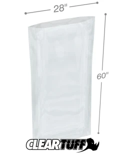 28" x 60" 2 Mil Flat Poly Bags