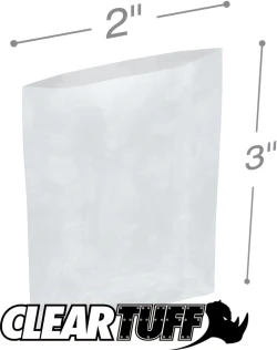 2" x 3" 2 Mil Flat Poly Bags